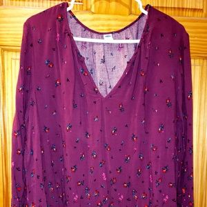 Wine Floral Top
